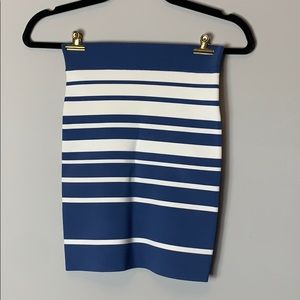 NWT BCBGMaxazria Blue and White Bodycon Skirt